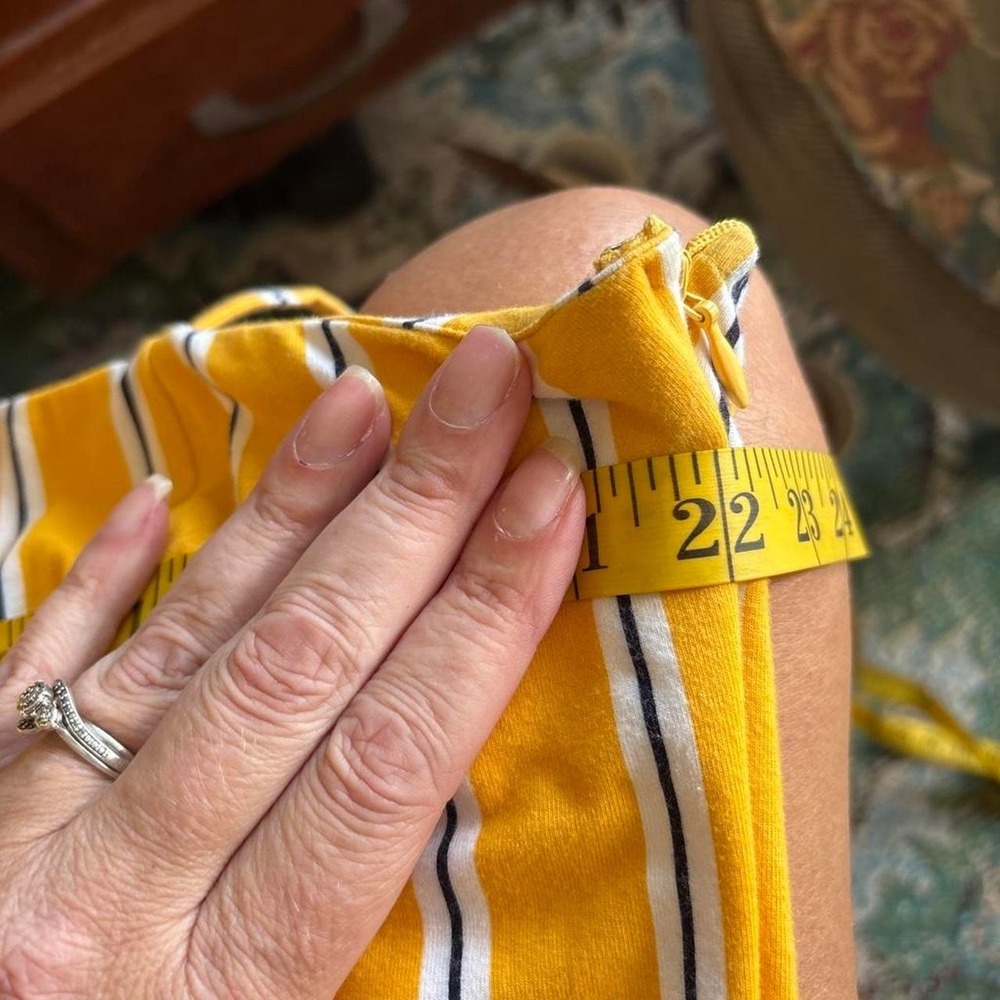 Tommy Hilfiger Yellow Capri jumpsuit with white and black vertical stripes XXL - Picture 5 of 5